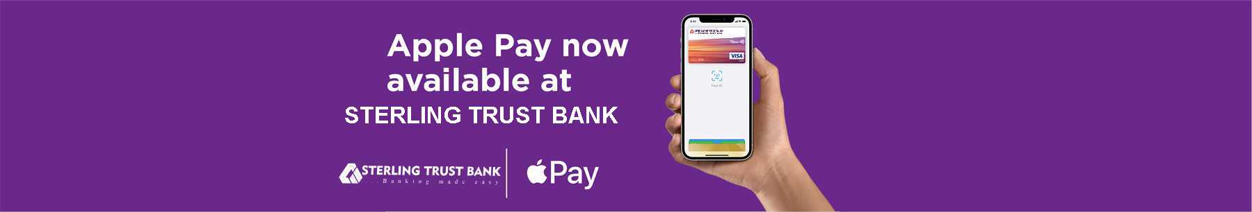 Apple Pay now available at Sterling Trust bank!